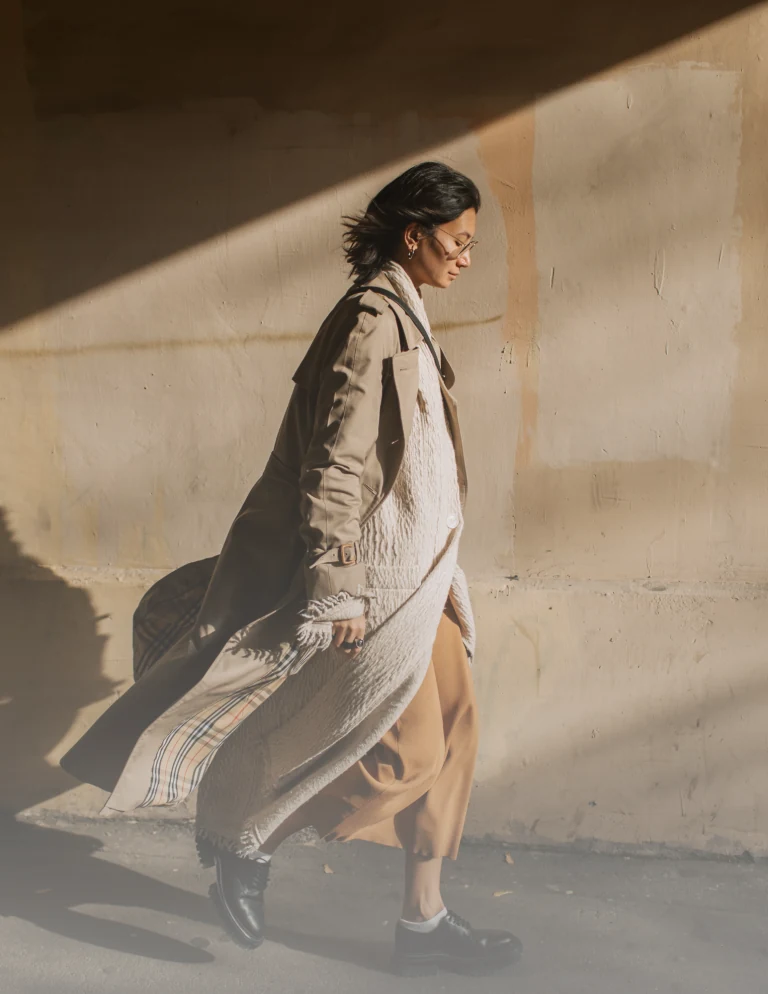 A neutral coat illustrating jackets, coats and shirts alterations